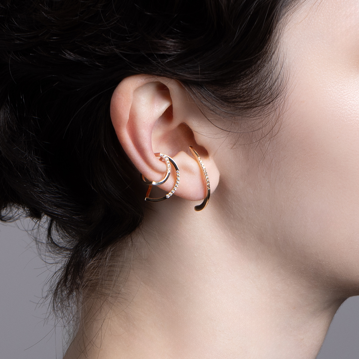 ショートバー ダイヤモンド ピアス / アコヤパール キャッチ